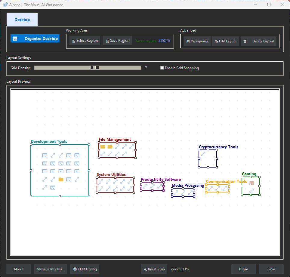 Aicono desktop icon organizer