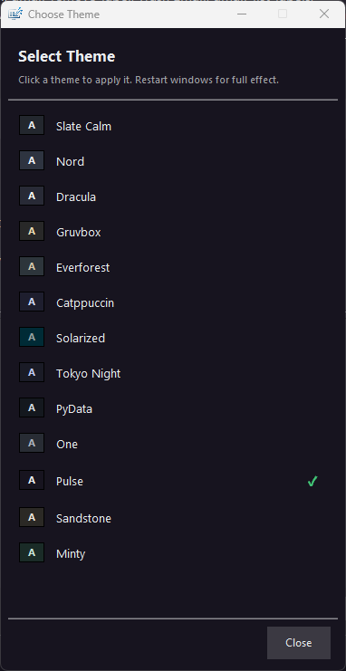 Theme selection