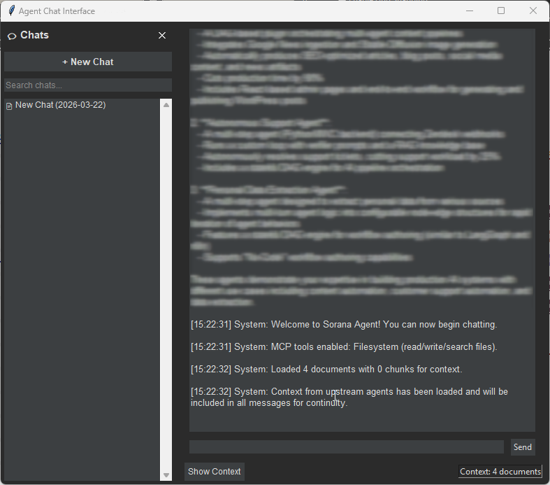 Chat History Sidebar Interface