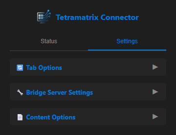 TabNeuron Connector - Main Settings