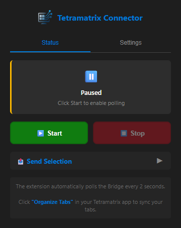 TabNeuron Connector - Status Panel
