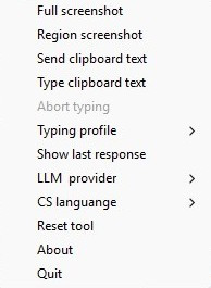 Intervue AI Tool Menu Screenshot